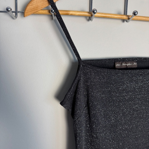 Accomplice Women's Vintage‎ Spaghetti Strap Metallic Glitter Maxi Dress Black S - Picture 2 of 13